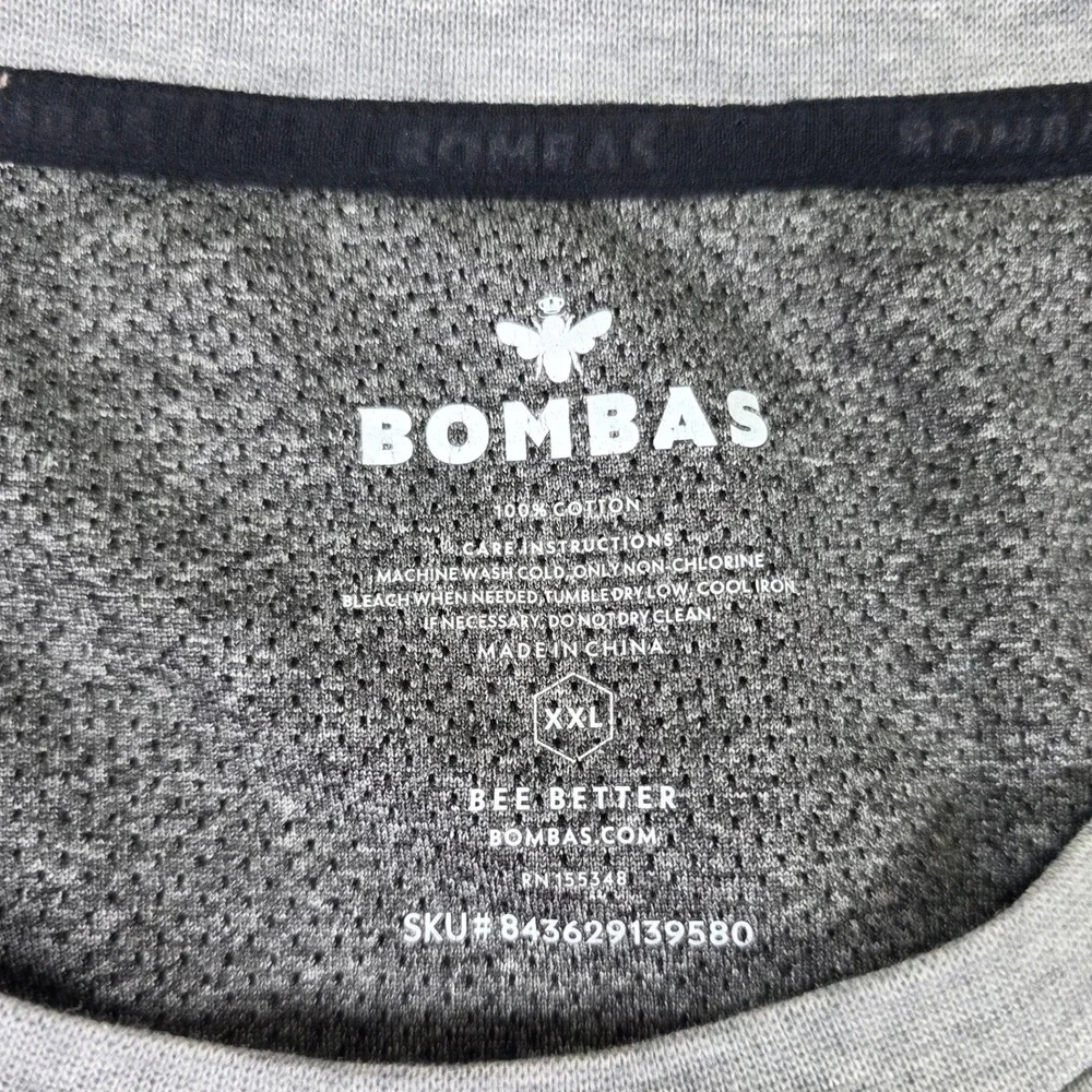 Bombas Mens XXL Gray Bee Better Cotton French Terry Crewneck Sweatshirt Pockets